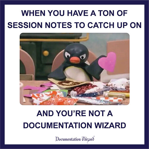Penguin catching up on session notes