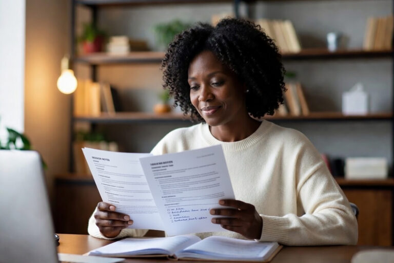 Therapist reviewing her diagnostic justification